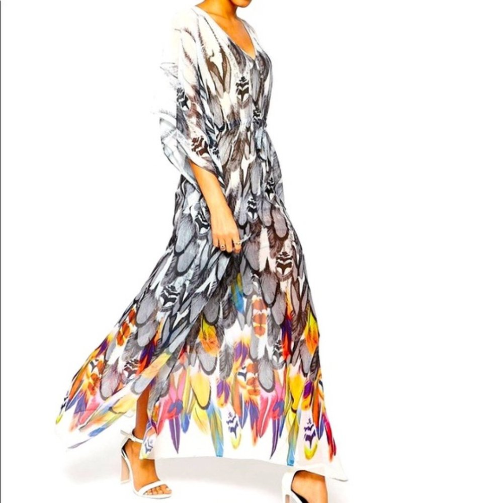 ISO!!!  Traffic People Phoenix Feather Kaftan Dress